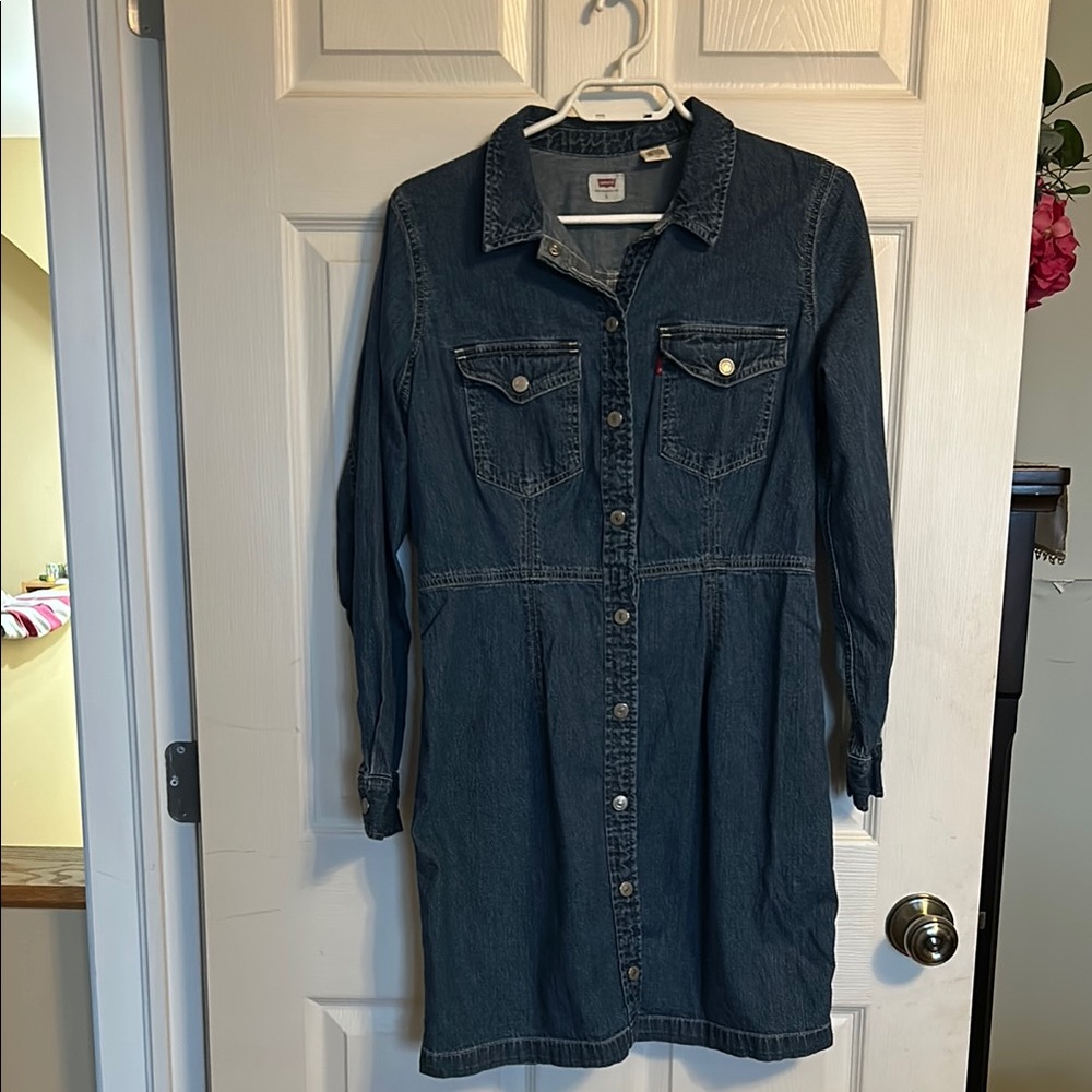 Denim Button-Up Dress